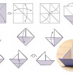 Step-by-step assembly of an origami boat