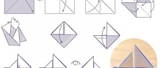 Поэтапная сборка оригами-кораблика